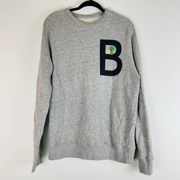 Bellerose men’s crewneck sweater gray size medium letter B - Picture 1 of 7